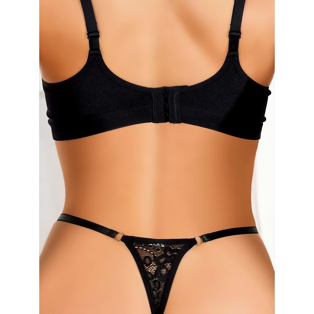 AQRAF 9139-1 FANTEZİ KÜLOT - SİYAH - L-XL